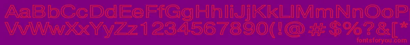 PragmaticaHwBold-Schriftart – Rote Schriften auf violettem Hintergrund