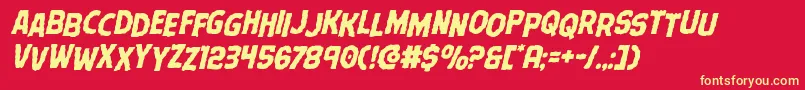 Terrorbabblestagital Font – Yellow Fonts on Red Background