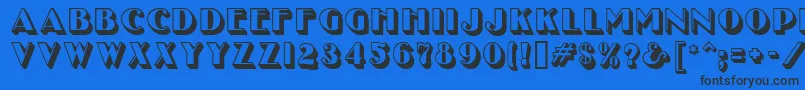 UncleBobMfShadow Font – Black Fonts on Blue Background