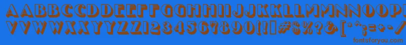 UncleBobMfShadow Font – Brown Fonts on Blue Background