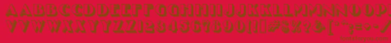 フォントUncleBobMfShadow – 赤い背景に茶色の文字