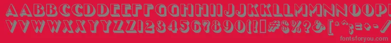 フォントUncleBobMfShadow – 赤い背景に灰色の文字