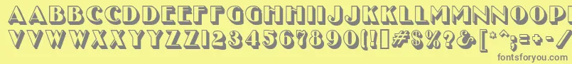 UncleBobMfShadow-fontti – harmaat kirjasimet keltaisella taustalla