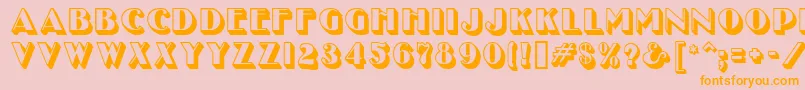 UncleBobMfShadow-Schriftart – Orangefarbene Schriften auf rosa Hintergrund