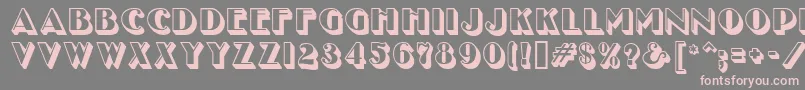 UncleBobMfShadow-Schriftart – Rosa Schriften auf grauem Hintergrund
