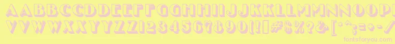 UncleBobMfShadow Font – Pink Fonts on Yellow Background