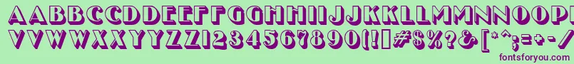 UncleBobMfShadow-fontti – violetit fontit vihreällä taustalla
