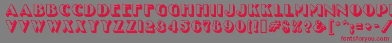 UncleBobMfShadow Font – Red Fonts on Gray Background