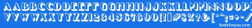 UncleBobMfShadow Font – White Fonts on Blue Background