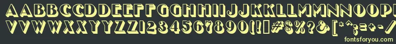 フォントUncleBobMfShadow – 黒い背景に黄色の文字