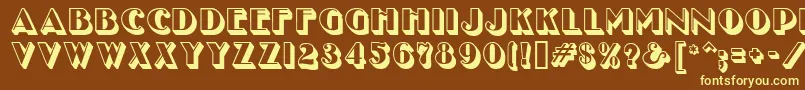 UncleBobMfShadow Font – Yellow Fonts on Brown Background