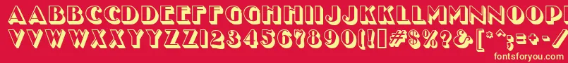 フォントUncleBobMfShadow – 黄色の文字、赤い背景