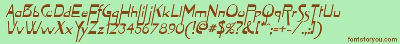 Fonte ZymeOblique – fontes marrons em um fundo verde