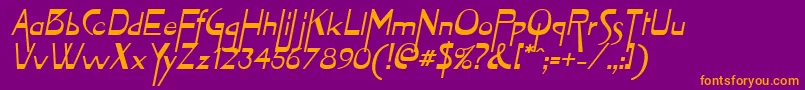 ZymeOblique Font – Orange Fonts on Purple Background