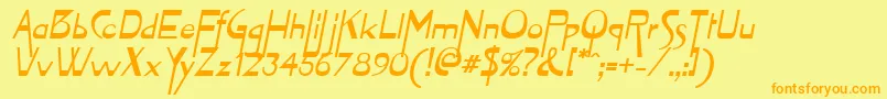 Police ZymeOblique – polices orange sur fond jaune