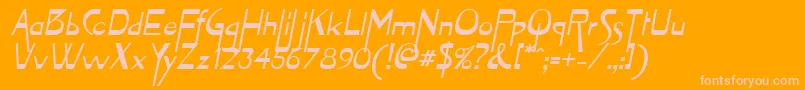 ZymeOblique Font – Pink Fonts on Orange Background