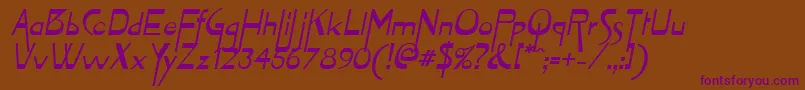 ZymeOblique Font – Purple Fonts on Brown Background