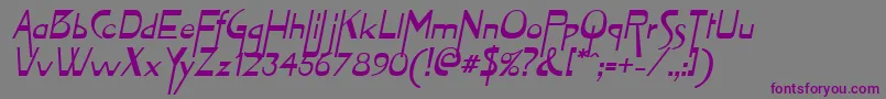 ZymeOblique-fontti – violetit fontit harmaalla taustalla