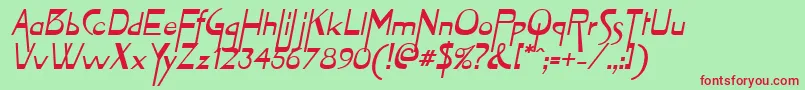 ZymeOblique Font – Red Fonts on Green Background