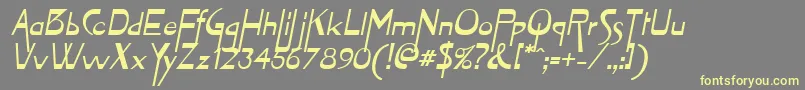 ZymeOblique Font – Yellow Fonts on Gray Background