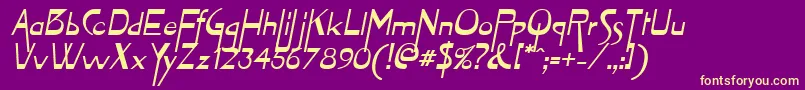 ZymeOblique Font – Yellow Fonts on Purple Background