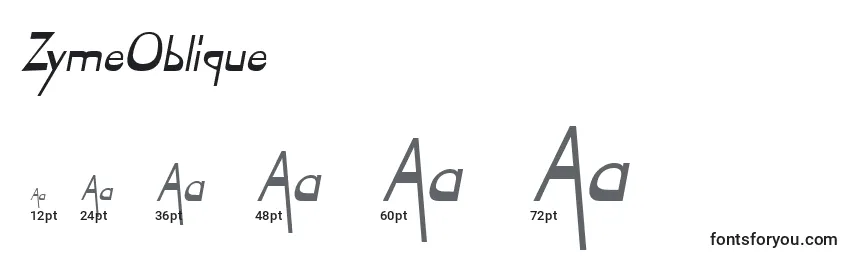 ZymeOblique Font Sizes