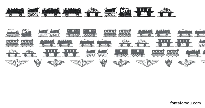 Schriftart Eisenbahn (116863) – Alphabet, Zahlen, spezielle Symbole