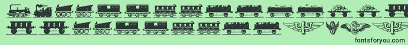 Eisenbahn Font – Black Fonts on Green Background