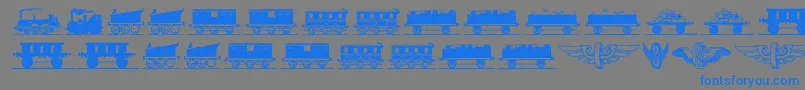 Eisenbahn Font – Blue Fonts on Gray Background