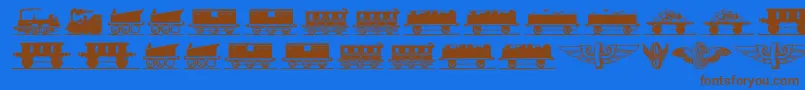 Eisenbahn Font – Brown Fonts on Blue Background