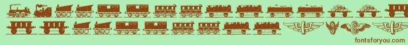 Eisenbahn Font – Brown Fonts on Green Background