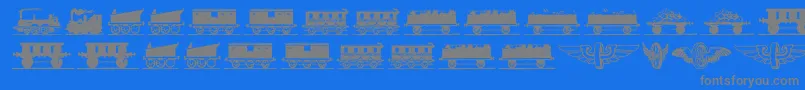 Więcej informacji o czcionce Eisenbahn Czcionka Eisenbahn – szare czcionki na niebieskim tle
