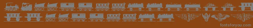 Eisenbahn Font – Gray Fonts on Brown Background