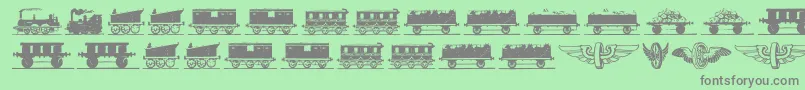 Eisenbahn Font – Gray Fonts on Green Background