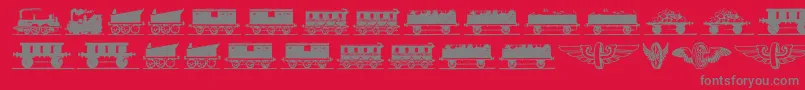 フォントEisenbahn – 赤い背景に灰色の文字