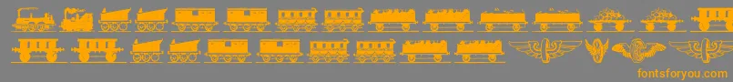 Eisenbahn Font – Orange Fonts on Gray Background