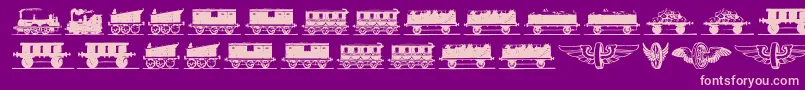 Eisenbahn Font – Pink Fonts on Purple Background