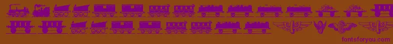 Eisenbahn Font – Purple Fonts on Brown Background