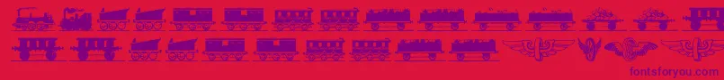 Eisenbahn Font – Purple Fonts on Red Background