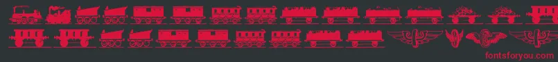 fuente Eisenbahn – Fuentes Rojas Sobre Fondo Negro