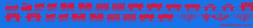 Eisenbahn Font – Red Fonts on Blue Background