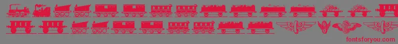 Eisenbahn Font – Red Fonts on Gray Background