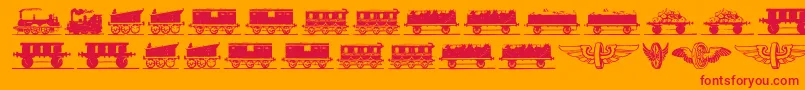 Eisenbahn Font – Red Fonts on Orange Background