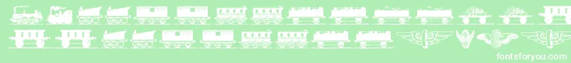Eisenbahn Font – White Fonts on Green Background