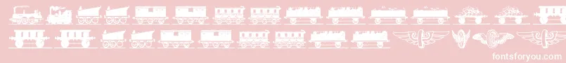 Czcionka Eisenbahn – białe czcionki na różowym tle