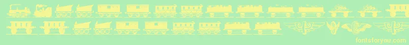 Eisenbahn Font – Yellow Fonts on Green Background