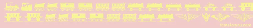 Eisenbahn Font – Yellow Fonts on Pink Background