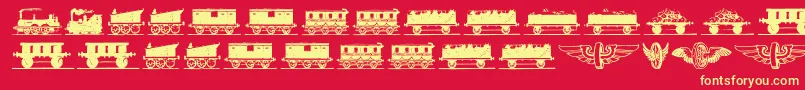 Eisenbahn Font – Yellow Fonts on Red Background