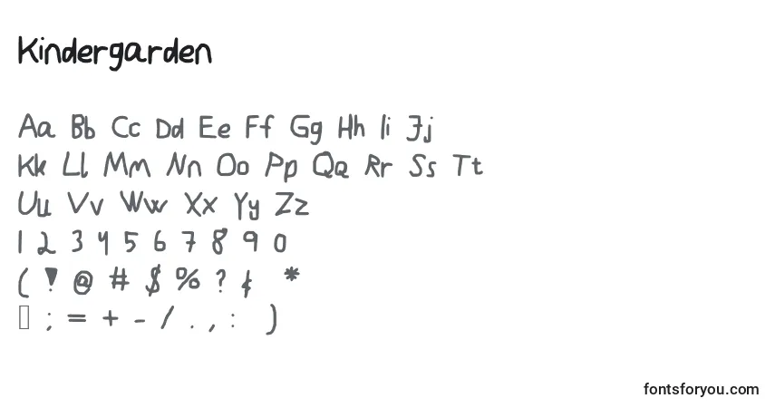 Шрифт Kindergarden – алфавит, цифры, специальные символы