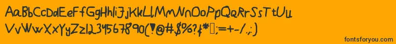 Kindergarden Font – Black Fonts on Orange Background